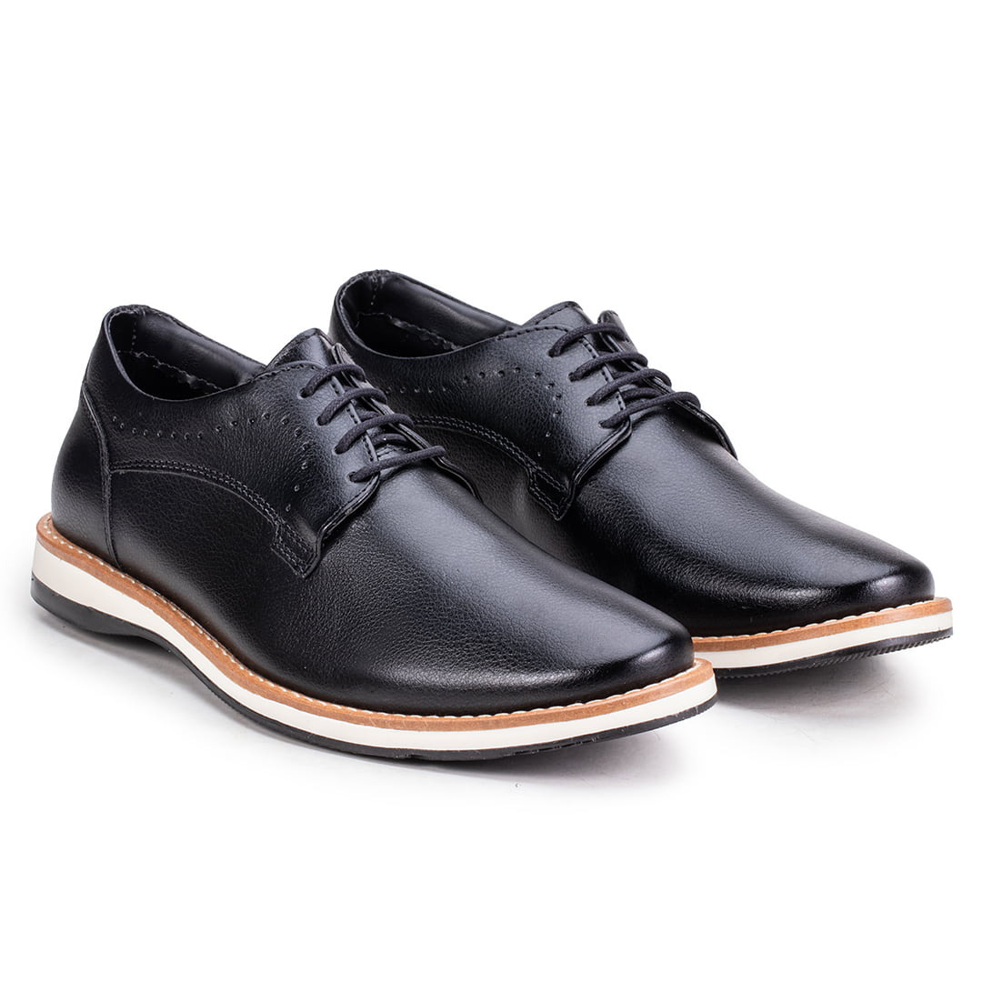 Sapato Social Casual Masculino Derby Estilo Shoes Preto