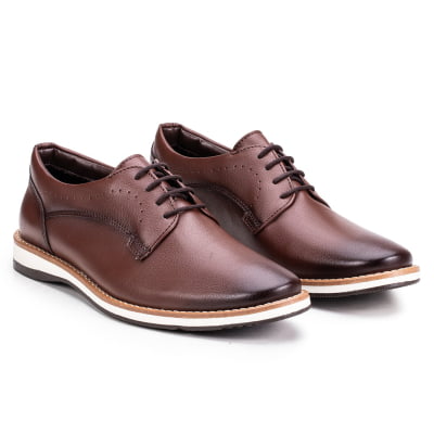 Sapato Social Casual Masculino Derby Estilo Shoes Café