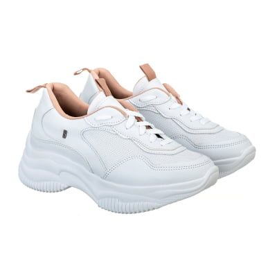 Tênis Feminino Chunck Sneaker Casual Plataforma Branco