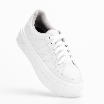 Tenis Feminino Sapatenis Sola Alta Listras Branco Casual Original