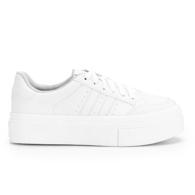 Tenis Feminino Sapatenis Sola Alta Listras Branco Casual Original