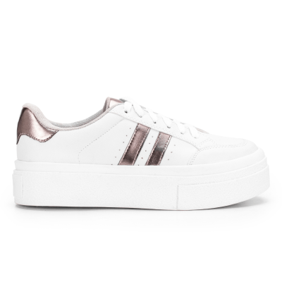 Tenis Feminino Sapatenis Sola Alta Listras Onix Casual Original